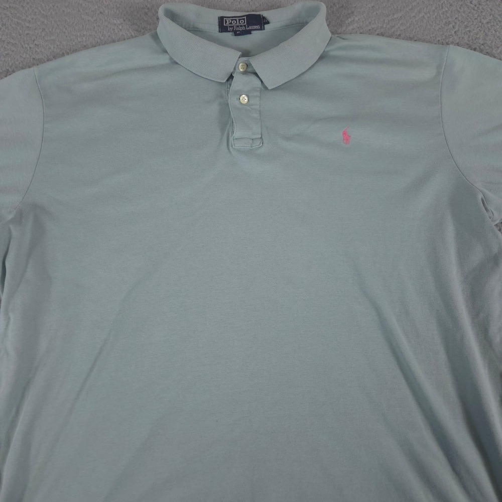 Polo Ralph Lauren Polo Shirt Mens 2X Sage Green Pony Cotton Pique Short Sleeve